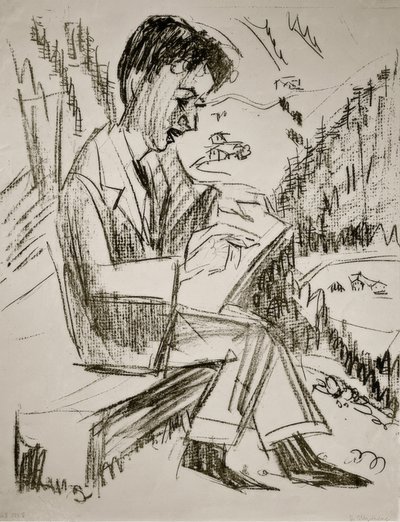 Young Man Drawing by Ernst Ludwig Kirchner
